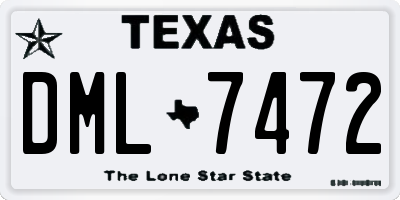 TX license plate DML7472