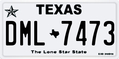 TX license plate DML7473