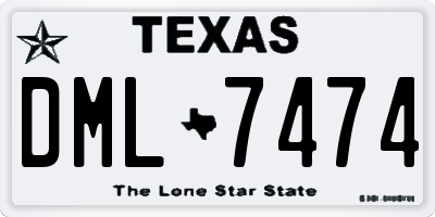 TX license plate DML7474