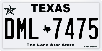 TX license plate DML7475