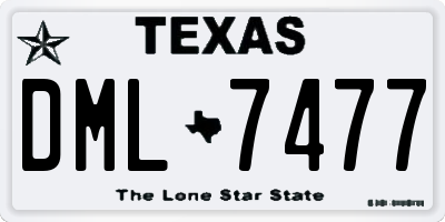 TX license plate DML7477