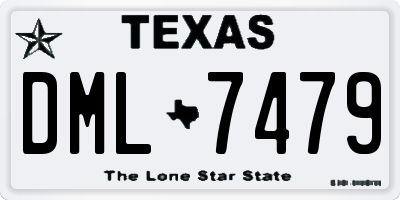 TX license plate DML7479