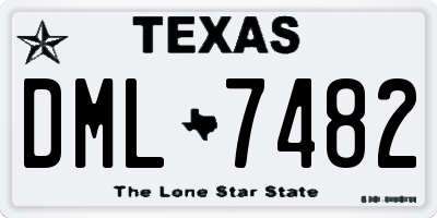 TX license plate DML7482