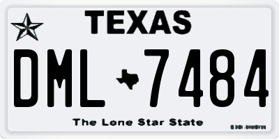 TX license plate DML7484