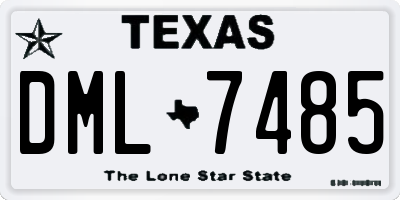 TX license plate DML7485