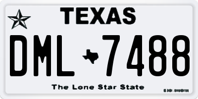 TX license plate DML7488