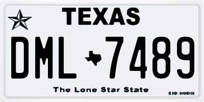 TX license plate DML7489