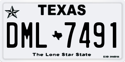 TX license plate DML7491