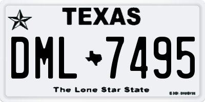 TX license plate DML7495