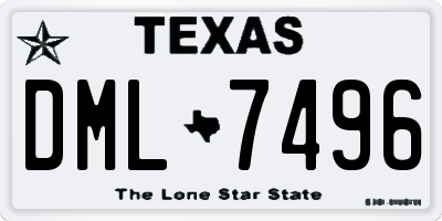TX license plate DML7496