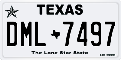 TX license plate DML7497