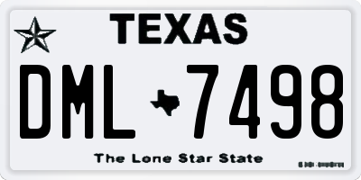 TX license plate DML7498