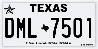 TX license plate DML7501