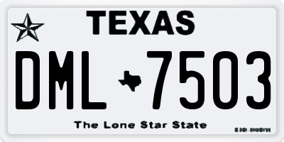 TX license plate DML7503