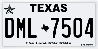 TX license plate DML7504