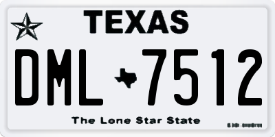 TX license plate DML7512