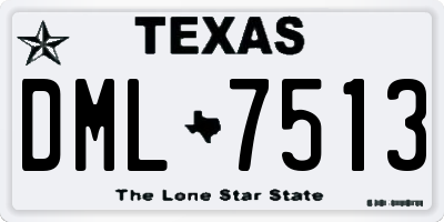 TX license plate DML7513