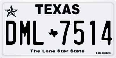 TX license plate DML7514