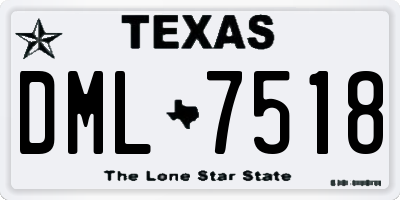 TX license plate DML7518