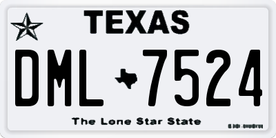 TX license plate DML7524