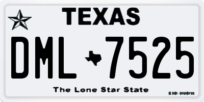 TX license plate DML7525