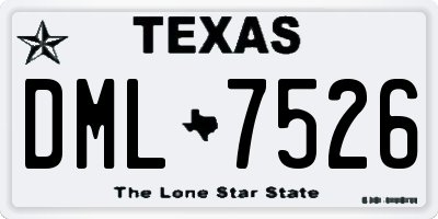 TX license plate DML7526