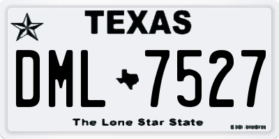 TX license plate DML7527