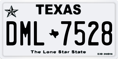 TX license plate DML7528