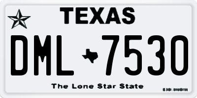 TX license plate DML7530