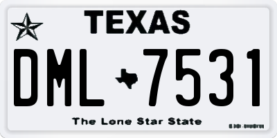 TX license plate DML7531