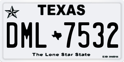 TX license plate DML7532