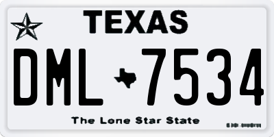 TX license plate DML7534