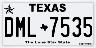 TX license plate DML7535