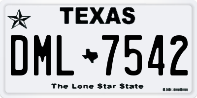TX license plate DML7542