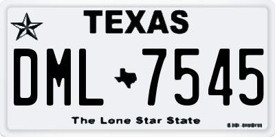 TX license plate DML7545