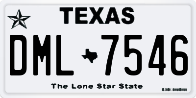 TX license plate DML7546