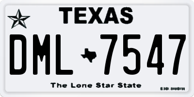 TX license plate DML7547