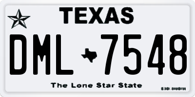 TX license plate DML7548