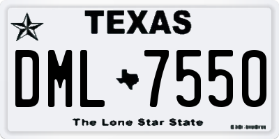 TX license plate DML7550