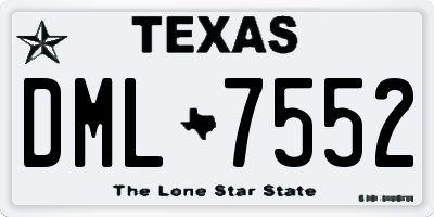 TX license plate DML7552