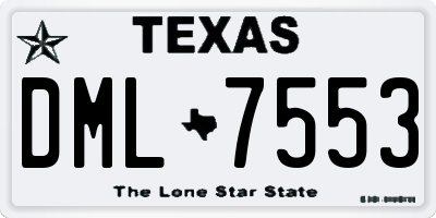 TX license plate DML7553