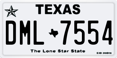 TX license plate DML7554