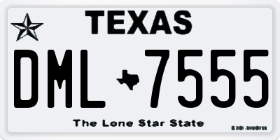 TX license plate DML7555