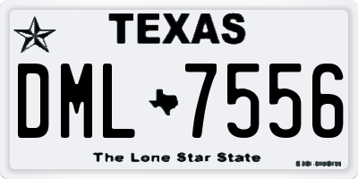 TX license plate DML7556