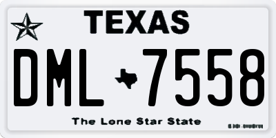 TX license plate DML7558