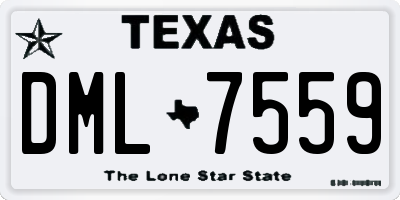 TX license plate DML7559