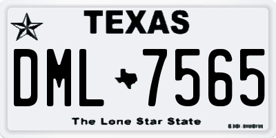 TX license plate DML7565