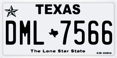TX license plate DML7566