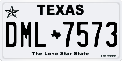 TX license plate DML7573
