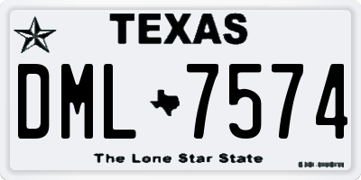 TX license plate DML7574